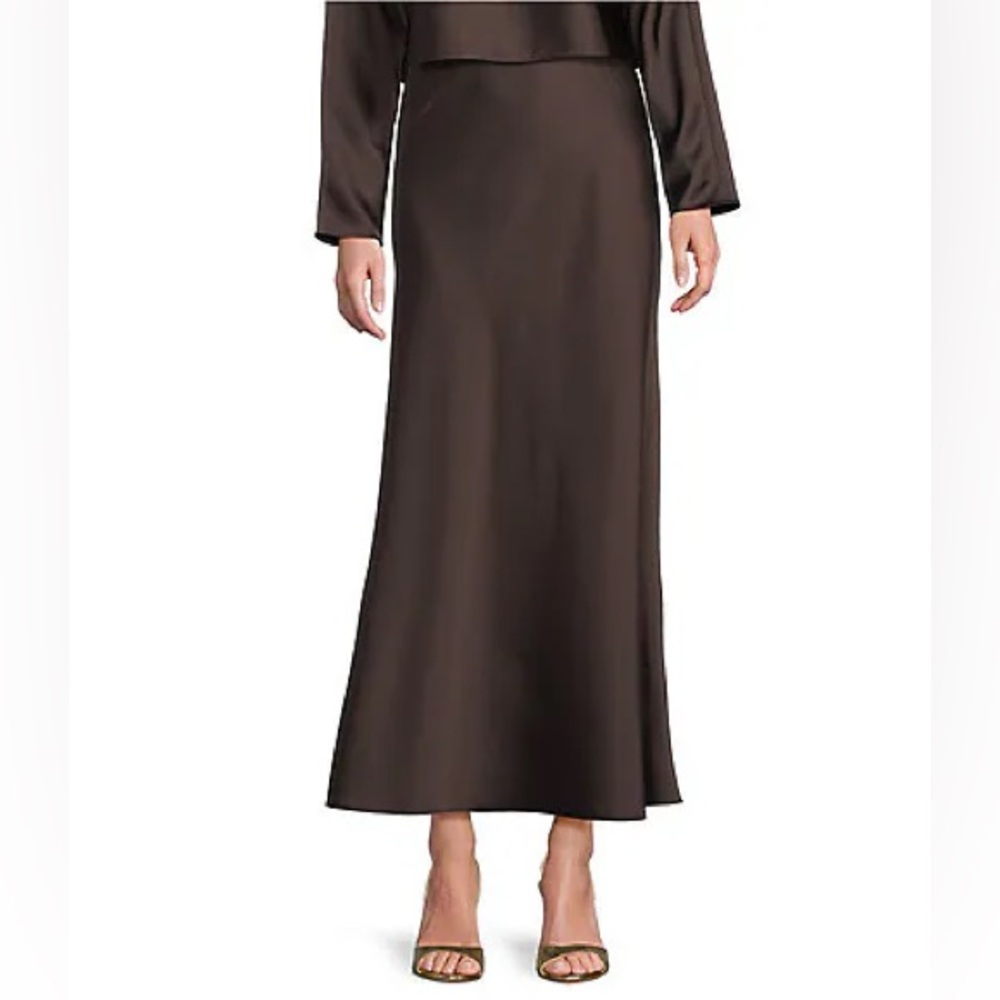 Antonio Melani Bias Satin Midi Skirt